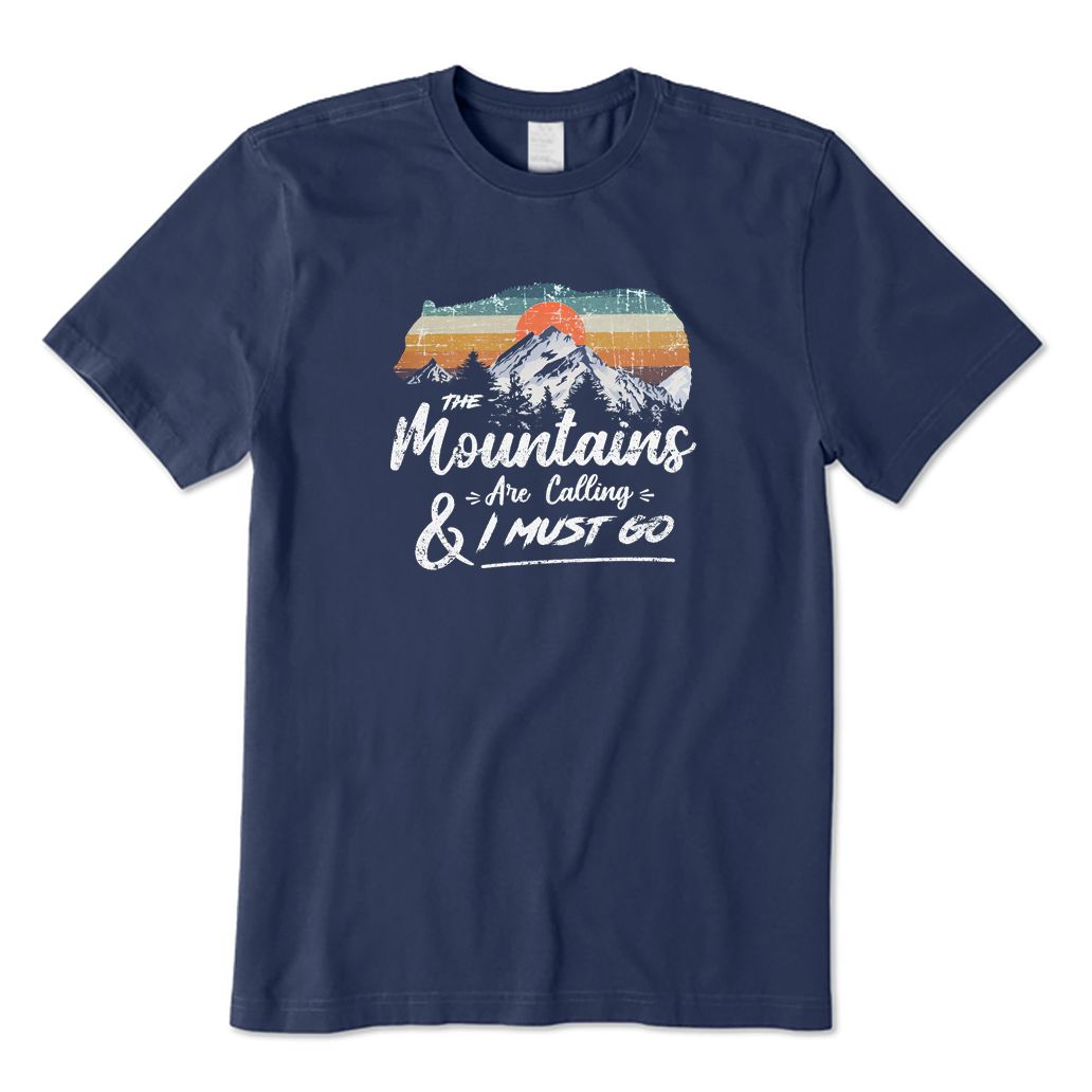 Retro Mountains Are Calling Hiking T-Shirt