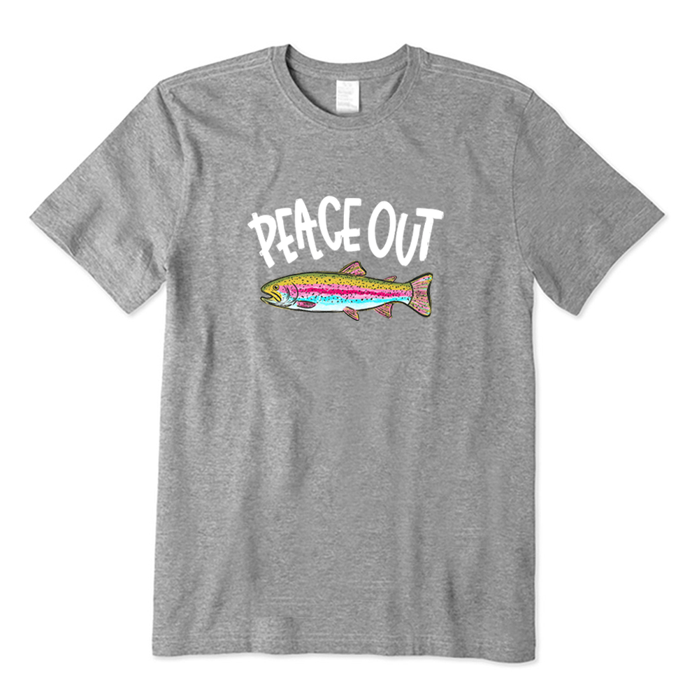 Peace Out Rainbow Trout Fishing T-Shirt