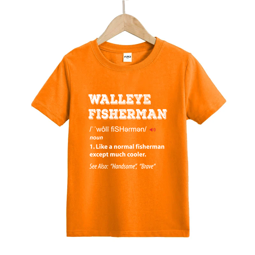 Walleye Fisherman Kids T-Shirt