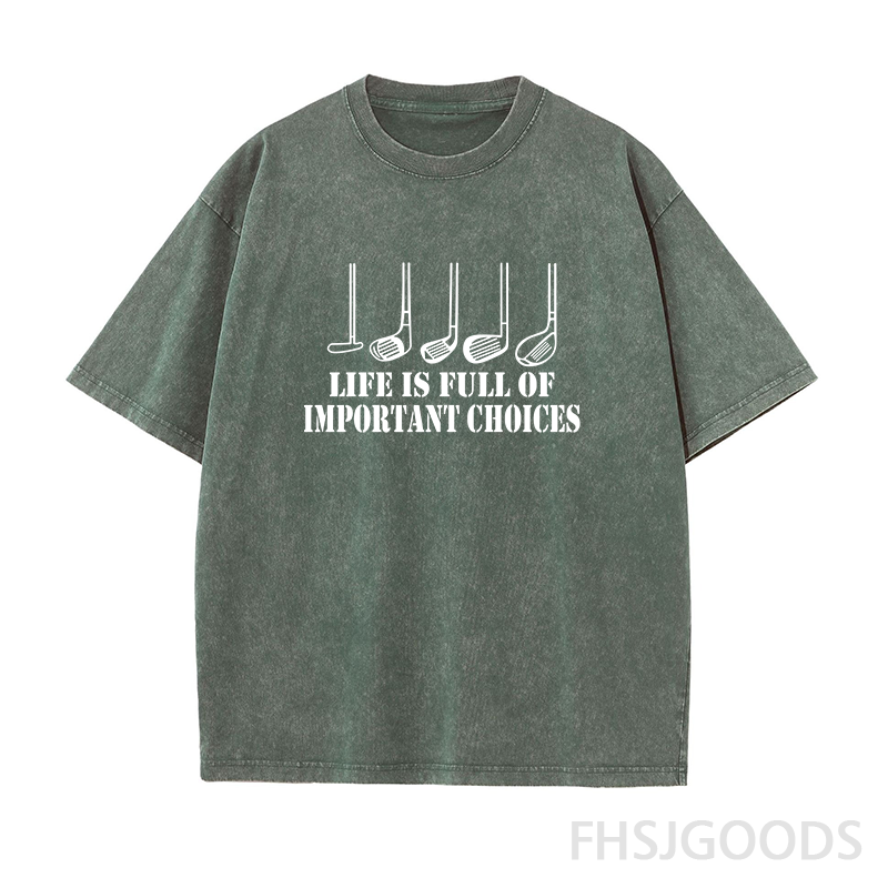 Life Is Full of Important Choices Golf Unisex Distressed T-Shirt
