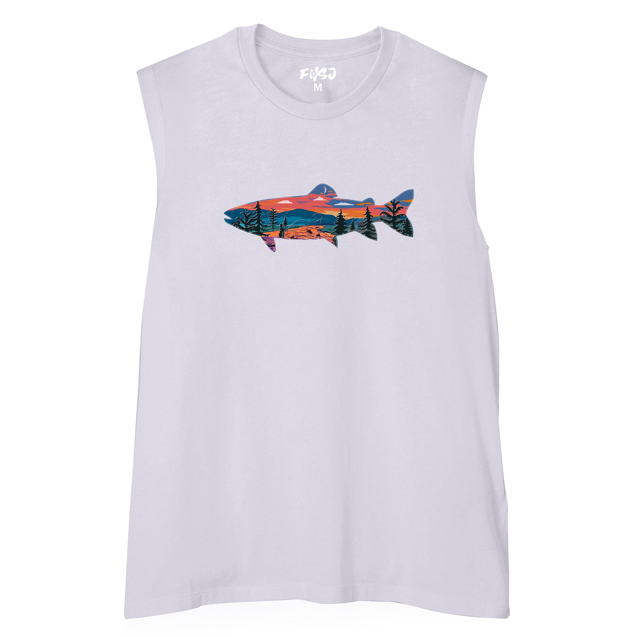 Women Trout and Landscape Tank Top