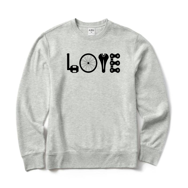 LOVE Spelled Out in Bike Sweatshirt