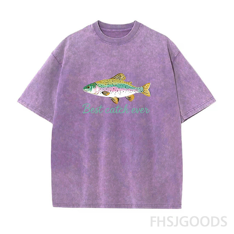 Best Catch Ever Unisex Distressed T-Shirt