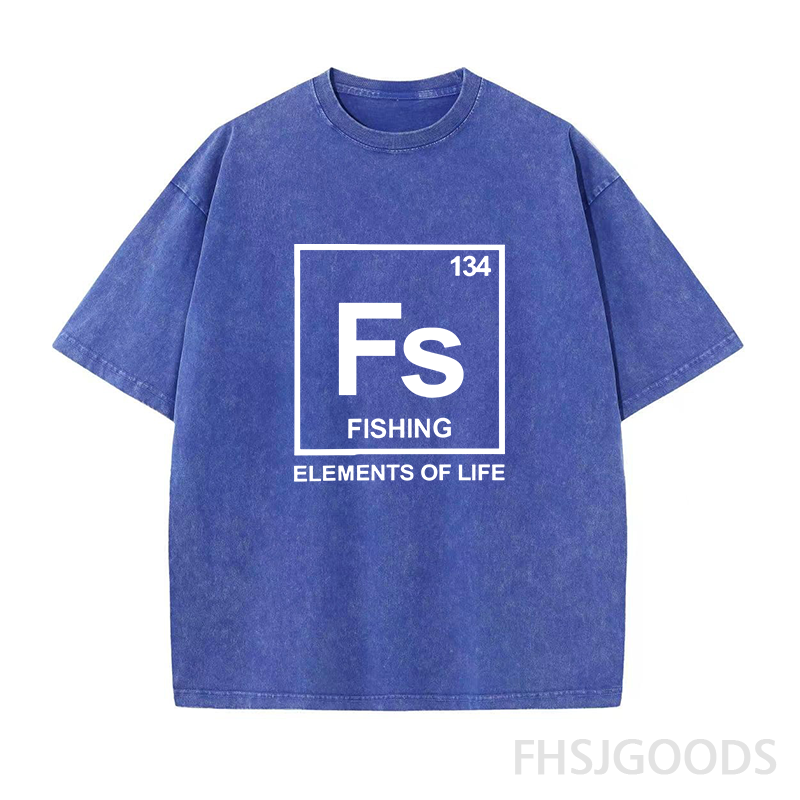 134 Fishing Periodic Table of Elements Unisex Distressed T-Shirt