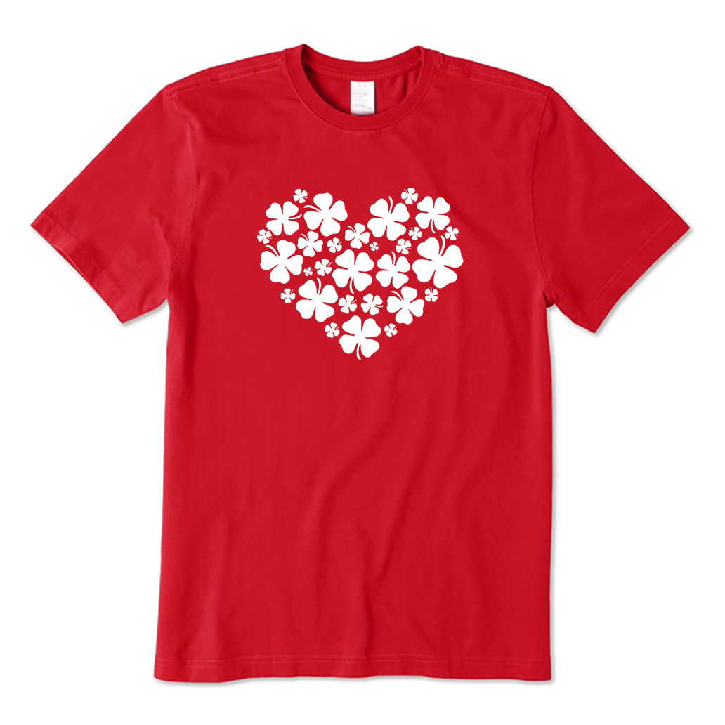 St Patrick's Day Four Leaf Clover Heart T-shirt