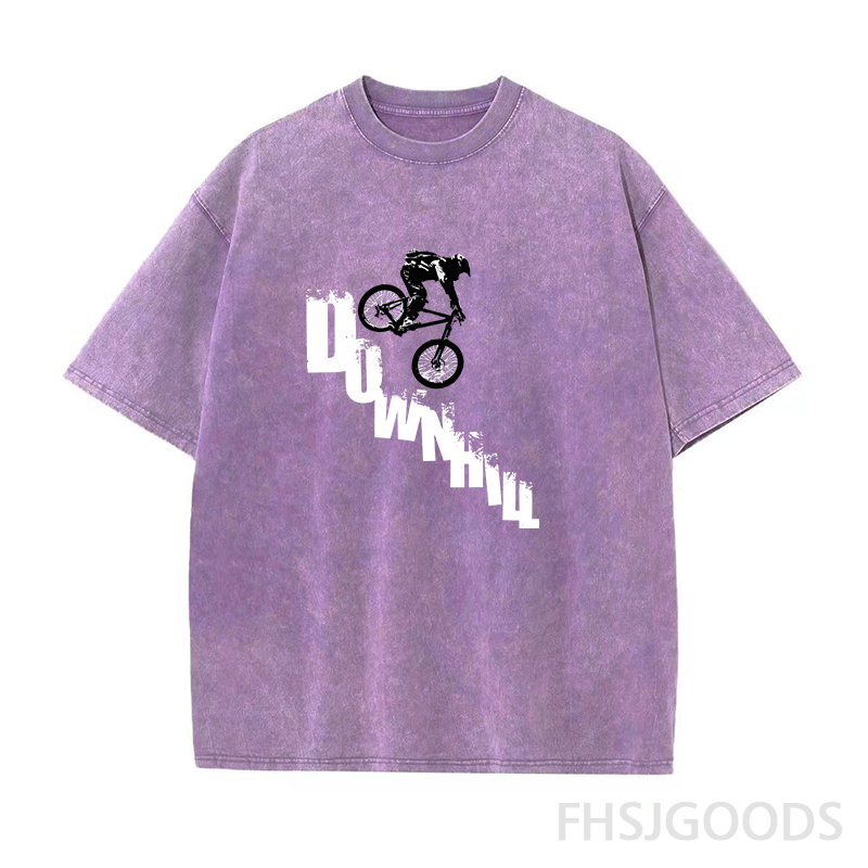 Mountain Bike Downhill Unisex Distressed T-Shirt