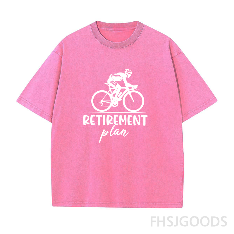 Retirement Plan Cycling Unisex Distressed T-Shirt