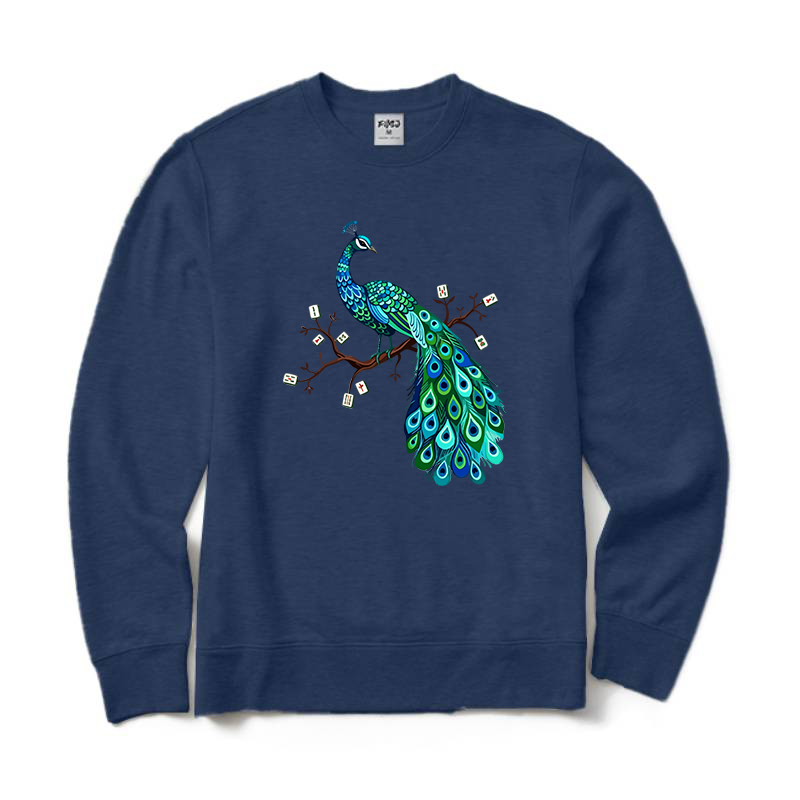 Mahjong Bird on Tile Branch Crewneck Sweatshirt