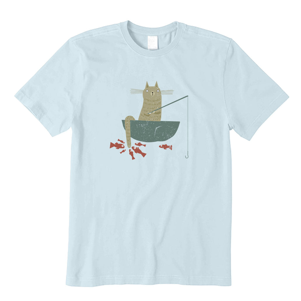 Silly Cat Fishing T-Shirt