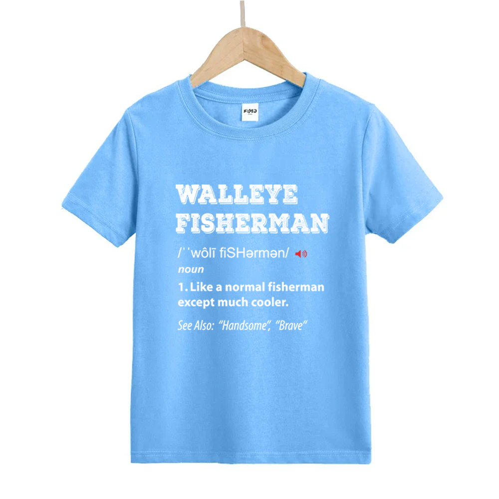 Walleye Fisherman Kids T-Shirt