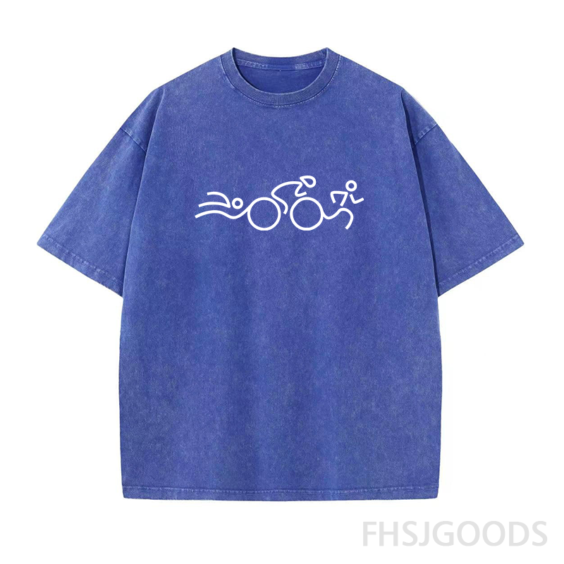 Swim Bike Run Sport Logo Unisex Distressed T-Shirt