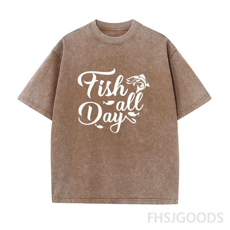 Fish All Day Performance Unisex Distressed T-Shirt