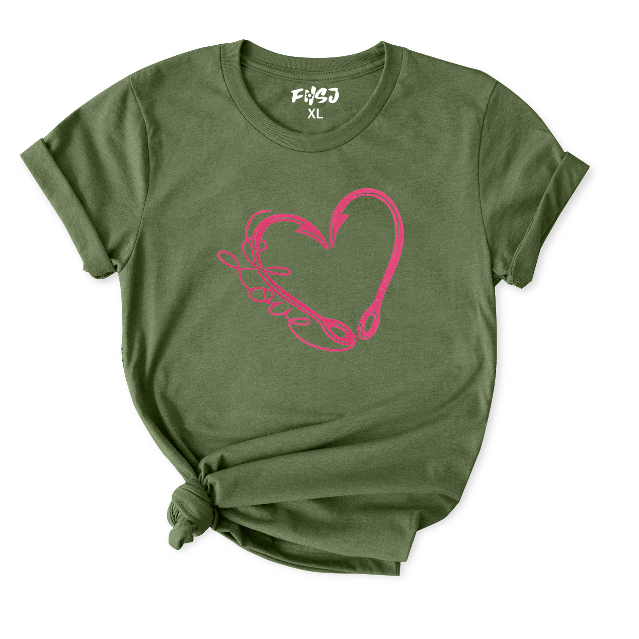 Fishing Love Heart T-Shirt for Women