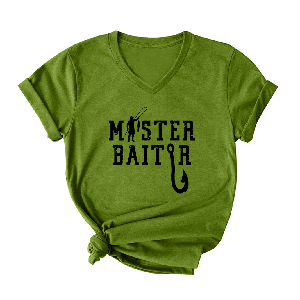 Master Baiter V Neck T-Shirt for Women