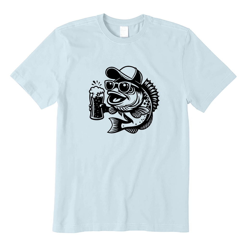 Fish in Hat and Sunglasses Holding Beer T-Shirt