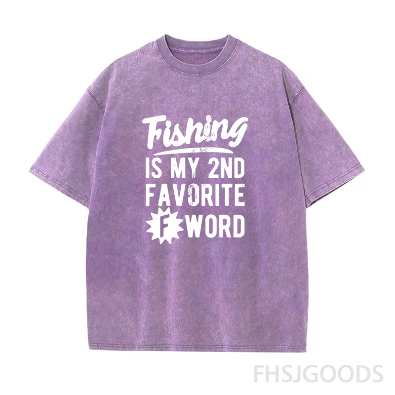 Fishing Is My 2nd Favorite F Word Unisex Distressed T-Shirt