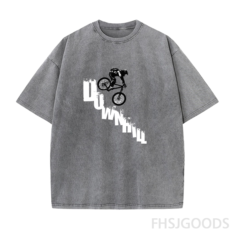 Mountain Bike Downhill Unisex Distressed T-Shirt