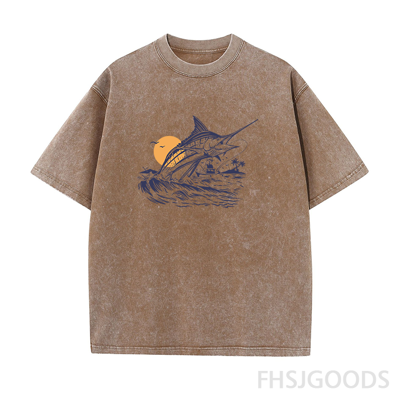 Caught A Big Marlin Unisex Distressed T-Shirt