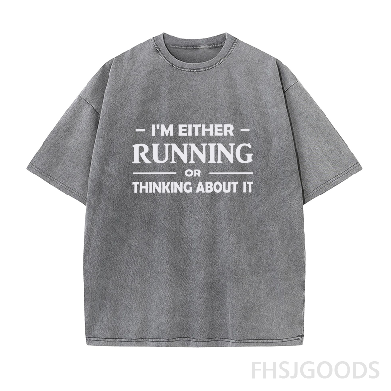 I'm Either Running or Thinking about It Unisex Distressed T-Shirt