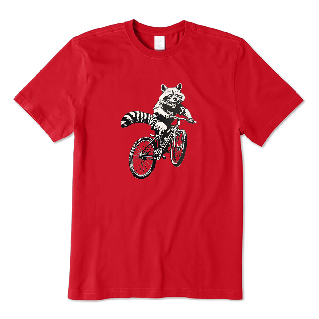 Mountain Biking Raccoon T-shirt