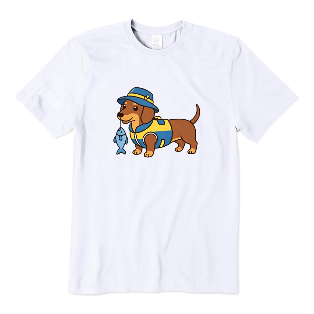 Fishing Dachshund T-shirt