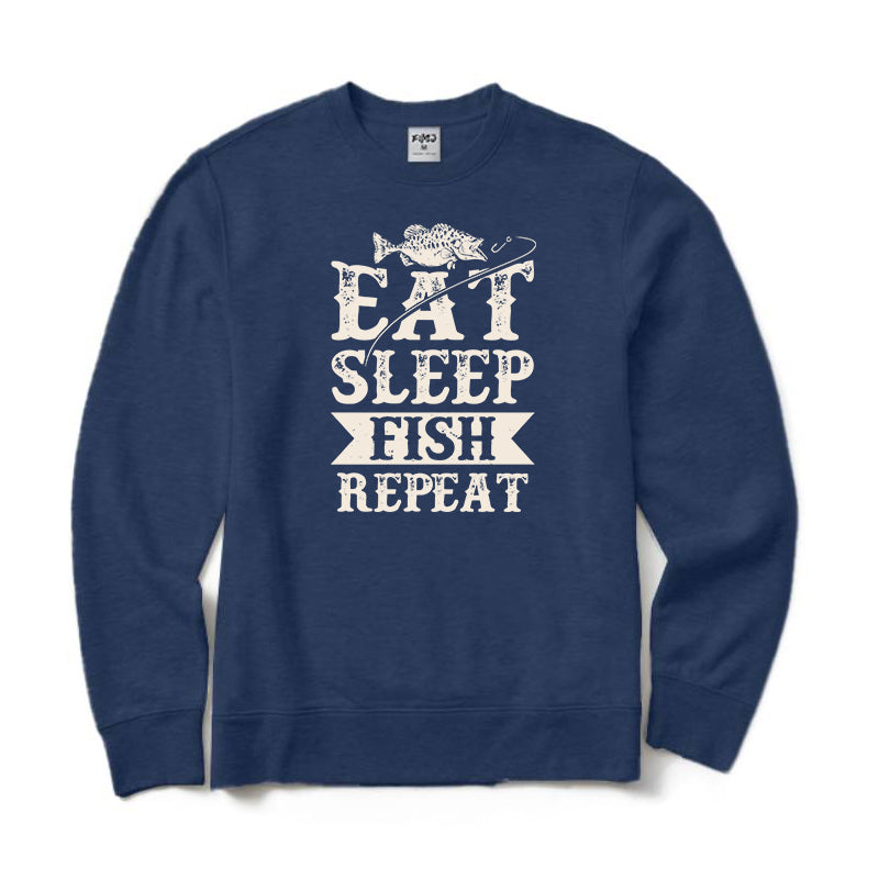 Eat Sleep Fish Repeat Crewneck Sweatshirt
