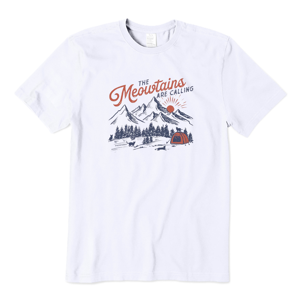 The Meowtains Are Calling Hiking T-Shirt