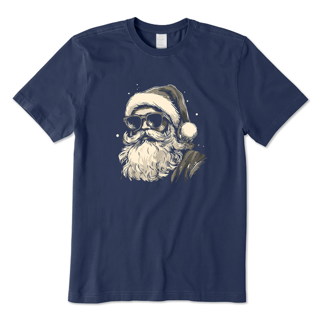 Santa Face Sunglasses Christmas T-Shirt