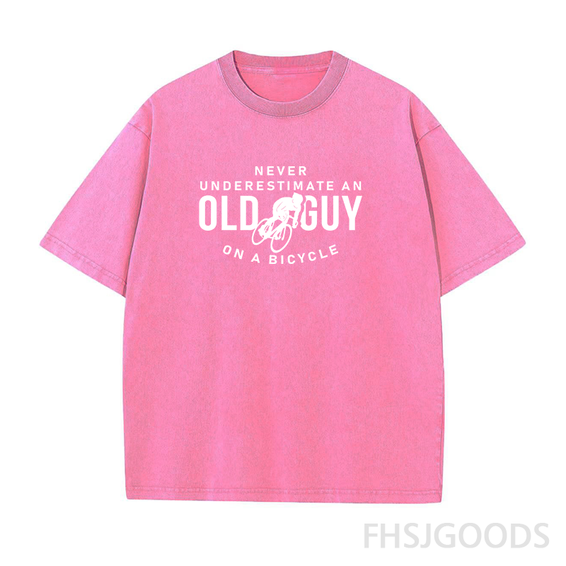 Never Underestimate An Old Guy on A Bicycle Unisex Distressed T-Shirt