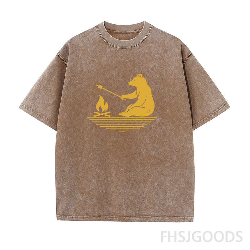 Camping Unisex Distressed T-Shirt