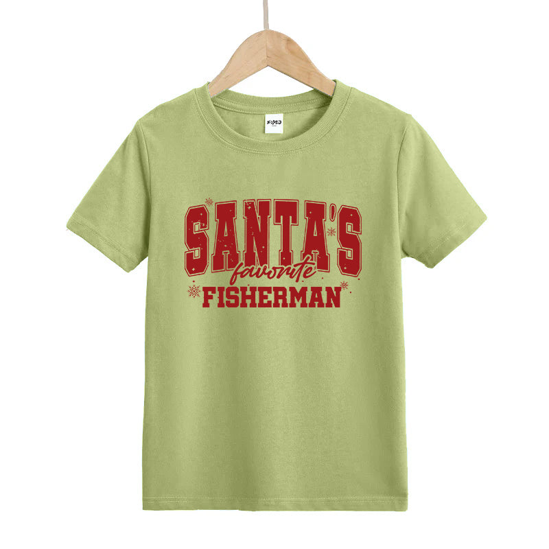 Santa's Favorite Fishermen Kids T-Shirt