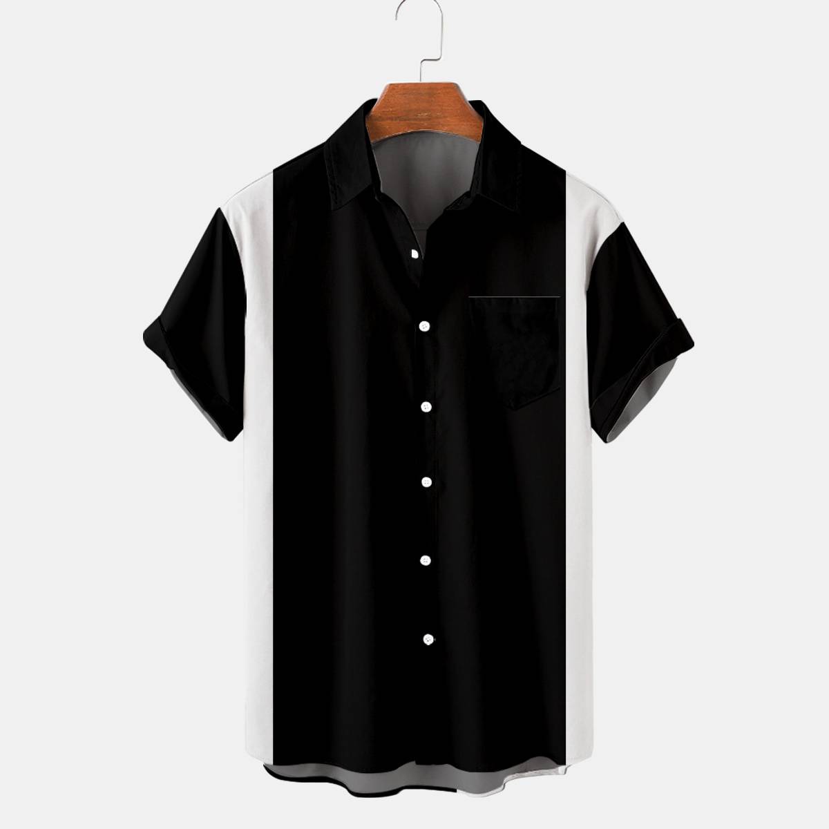 Classic Black and White Daily Shirt for Men