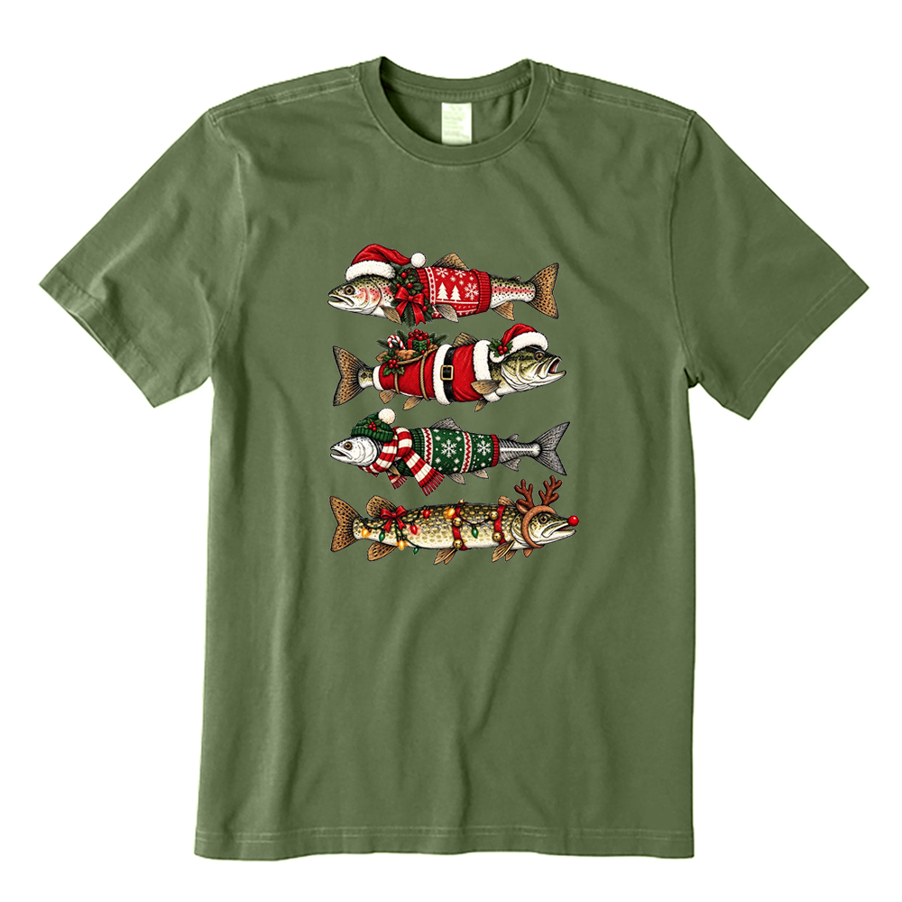 Christmas Trout Fishing T-Shirt