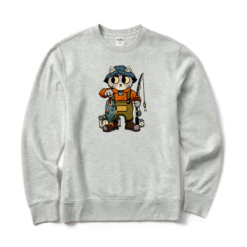 Cat Fishing Crewneck Sweatshirt