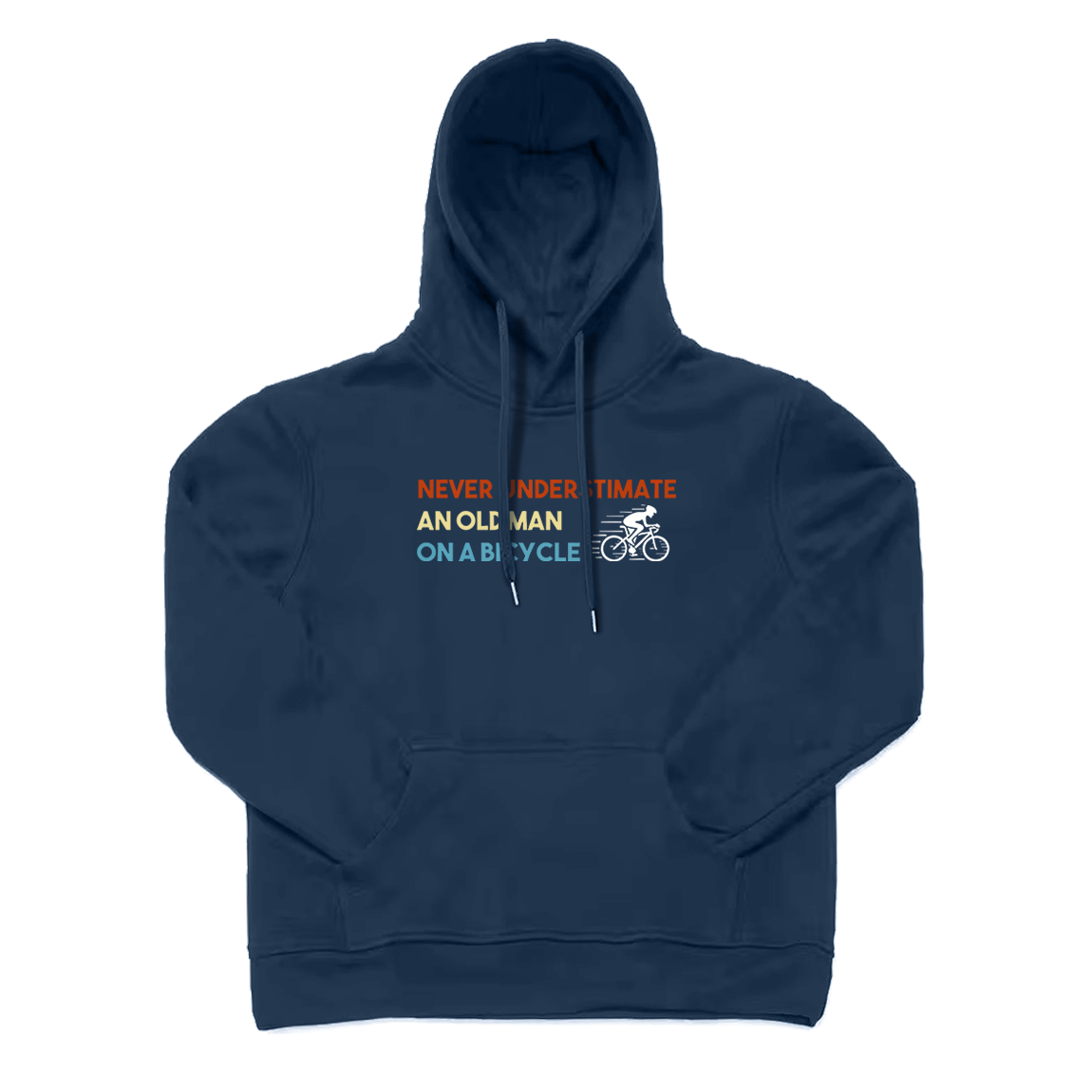 Never Underestimate An Old Man On A Bicycle Funny Cyclist Hoodie