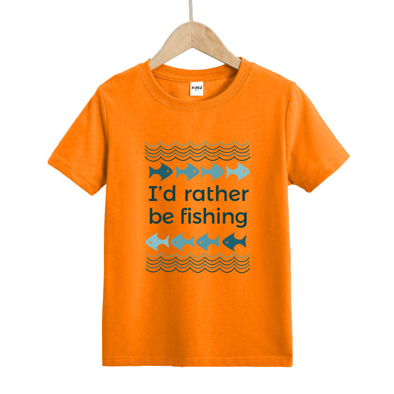 I'd Rather Be Fishing Kids T-Shirt
