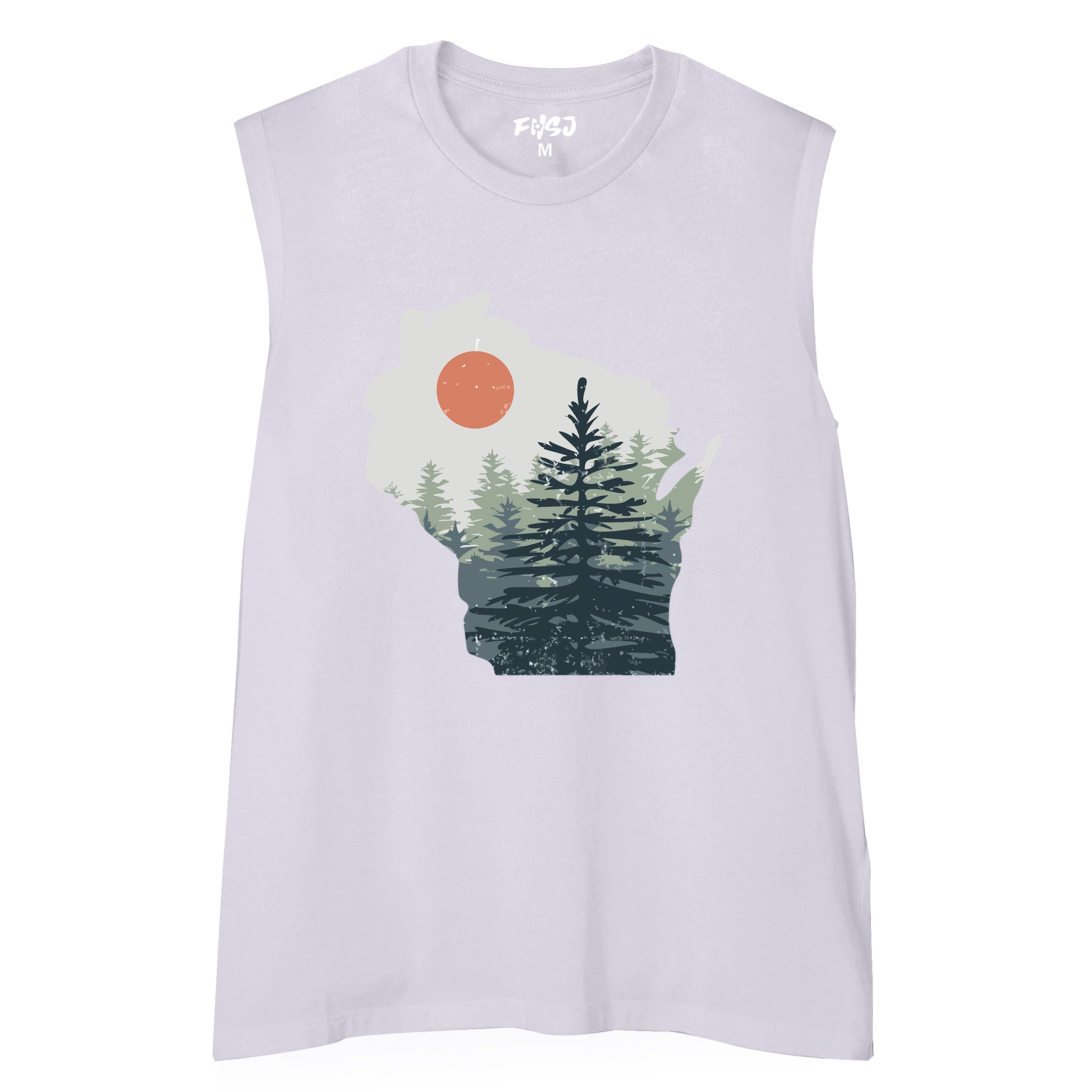 Women Wisconsin Pine Trees Tank Top