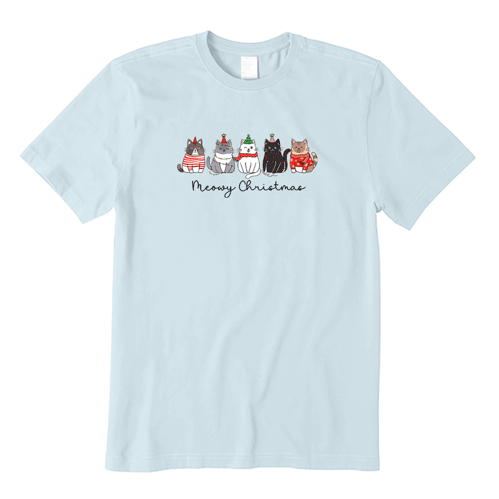 Meowy Christmas Cute Cats Graphic T-Shirt
