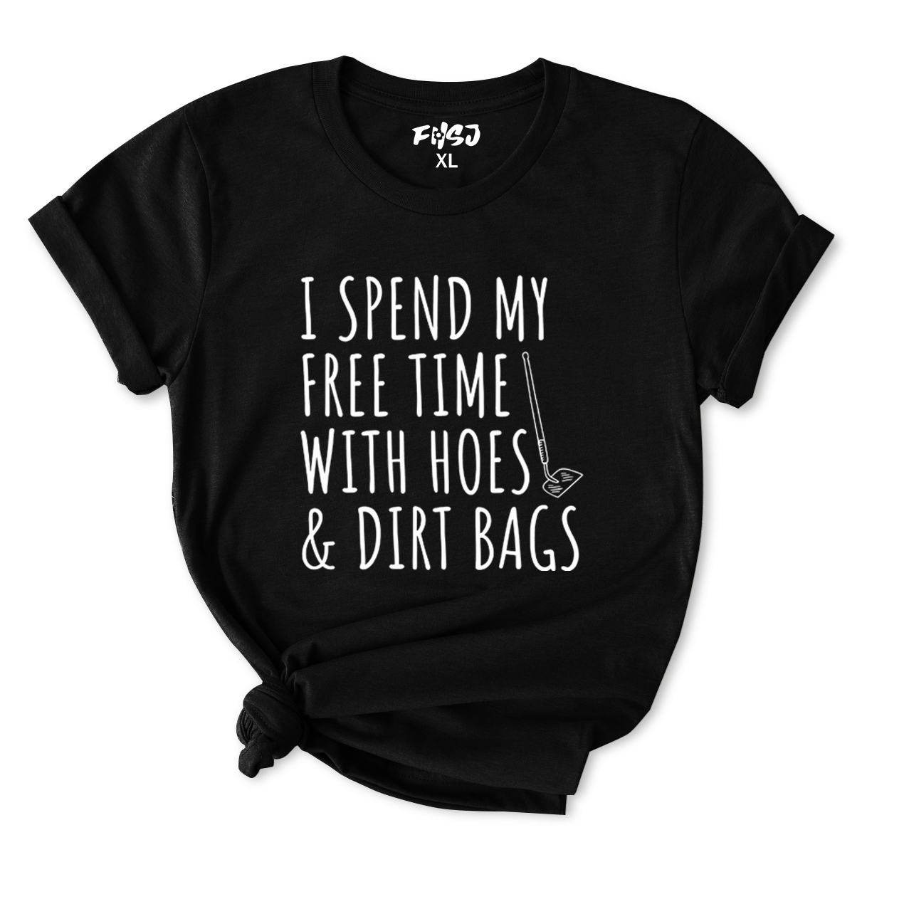 I Spend My Free Time with Hoes & Dirt Bags Funny Gardening T-Shirt for Women