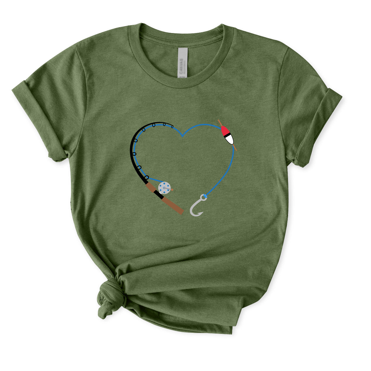 Heart Fishing Rod T-Shirt for women