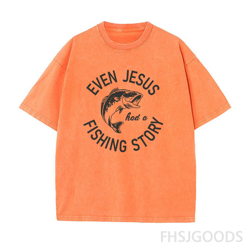 Even Jesus Had A Fishing Story Unisex Distressed T-Shirt