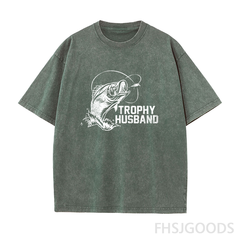 Trophy Husband Fishing Unisex Distressed T-Shirt