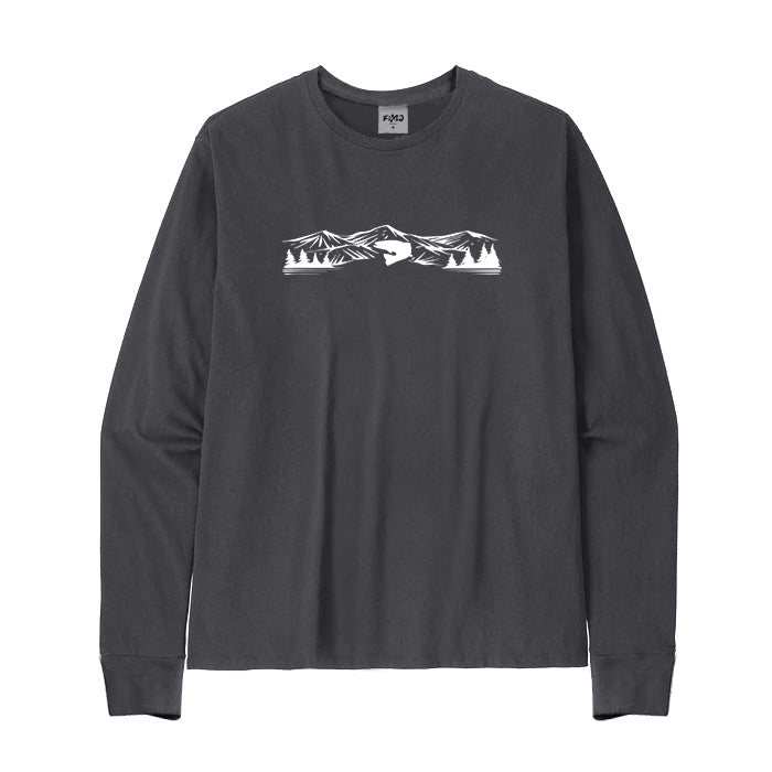 Fishing Scene Mountain Long Sleeve T-Shirt