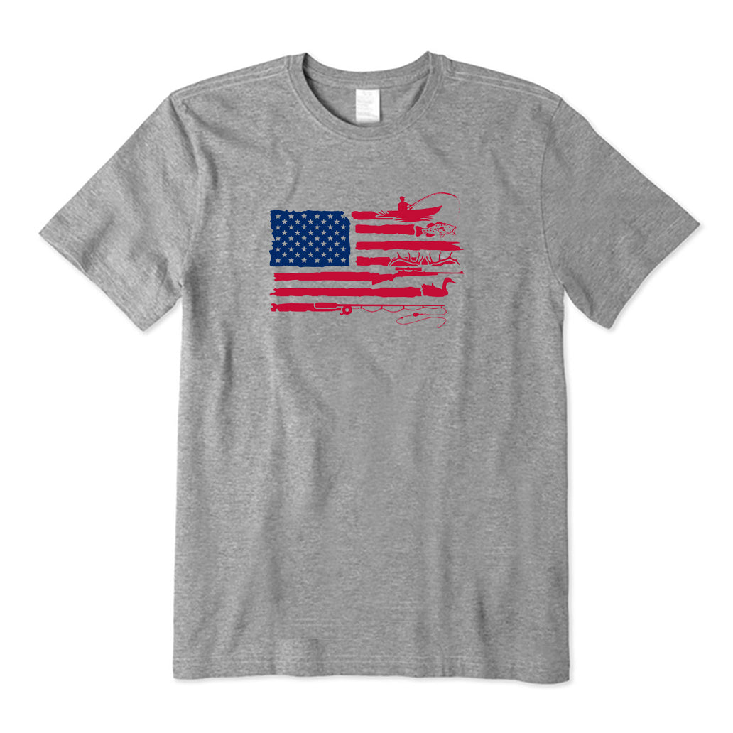 Fishing and Hunting Flag T-Shirt