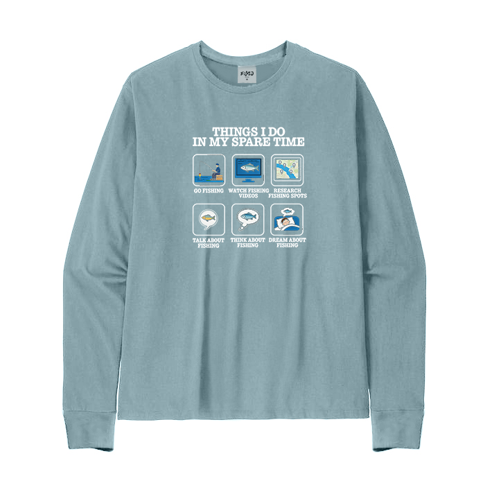 Things I Do in My Spare Time Funny Fishing Lover Long Sleeve T-Shirt