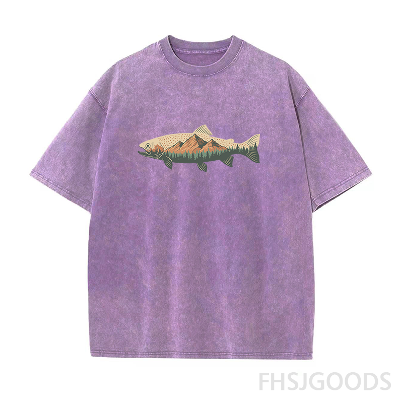 Vintage Fly Fishing Unisex Distressed T-Shirt
