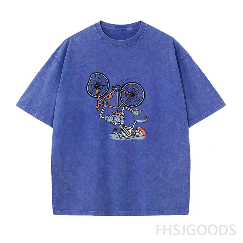 Skeleton Bike Unisex Distressed T-Shirt