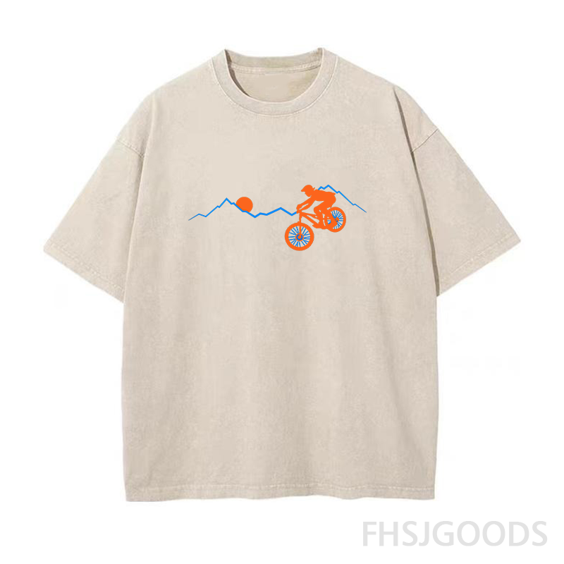 Mountain Biker Unisex Distressed T-Shirt
