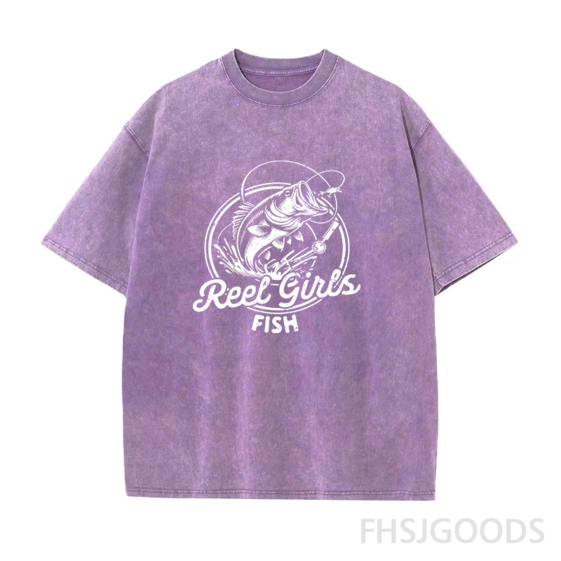 Reel Girls Fish Unisex Distressed T-Shirt