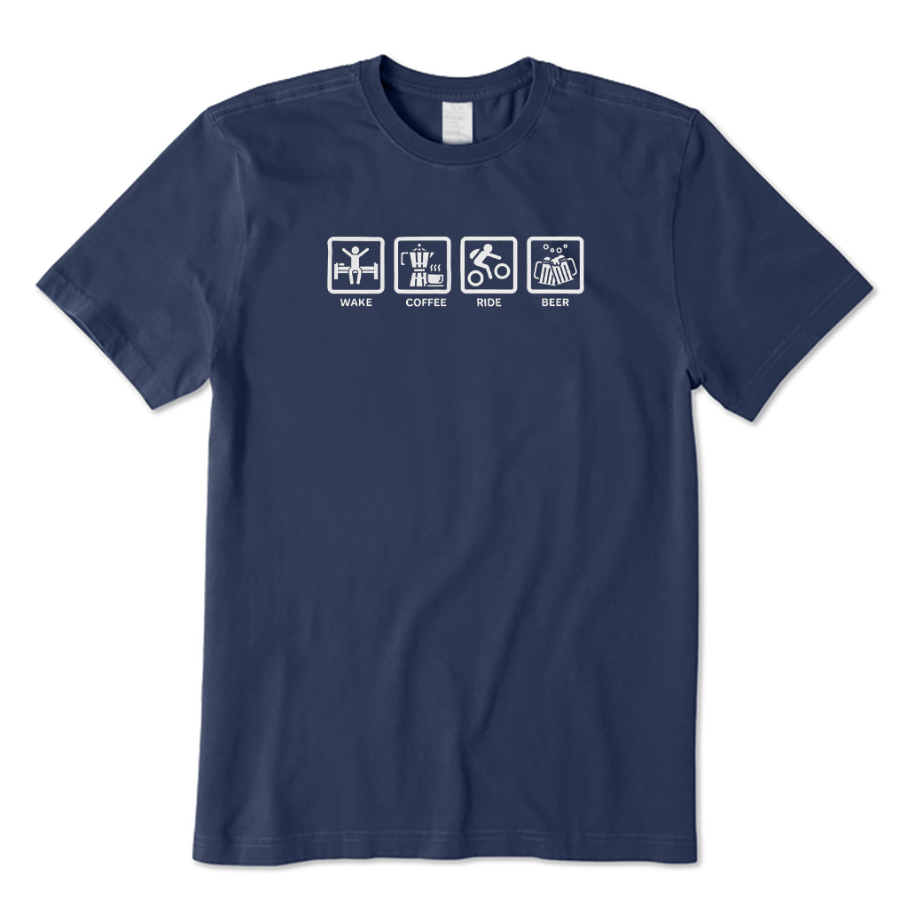 Wake Coffee Ride Beer T-Shirt